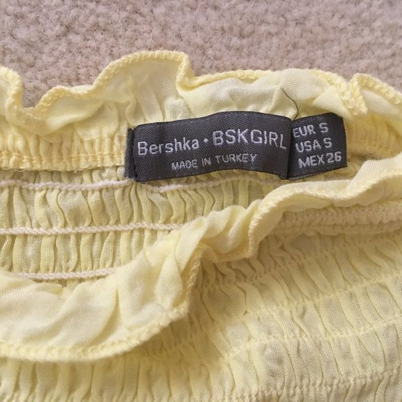 Yellow Ribbed Ruffle Crop - Picture 3 of 4